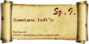 Szmetana Iván névjegykártya